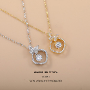 Ensemble collier et boucles d'oreilles en zircon avec nœud papillon, en alliage de cuivre, micro-incrustation, pour un usage quotidien - Product Image 1