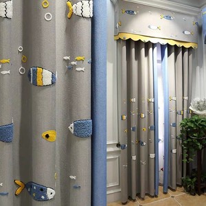 Cotone e lino ricamo Nordic stanza dei bambini del fumetto <span class=keywords><strong>tende</strong></span> oscuranti finito custom semplice protezione ambientale - Product Image 4