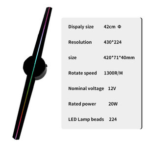 Ventilador Led para publicidad en interiores, dispositivo <span class=keywords><strong>de</strong></span> ventilación 3D holográfico, con 4 brazos y 2 brazos - Product Image 5