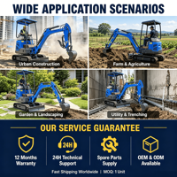 LIVRAISON GRATUITE Mini-excavatrice 2,5 tonnes EURO 5 Moteur EPA Kubota Micro-excavatrice sur chenilles pour la ferme Petites excavatrices à vendre