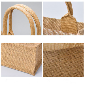 Hot Sale Customized Logo Printed Jute Shopping <strong>Bags</strong> Big Capacity <strong>Hemp</strong> Tote <strong>Bag</strong> High Visibility Customized Logo Printing - Product Image 2