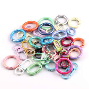 Hebilla de puerta en forma de U colorida con anillo de resorte, 20mm 25mm, clip metálico, accesorios de joyería DIY para la fabricación de dijes para bolsos - Product Image 5