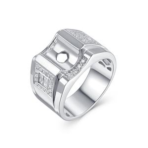 Bague de fiançailles semi-montée en or 18 carats de haute qualité, fabriquée à la main, avec pierre naturelle certifiée, pour homme - Product Image 1