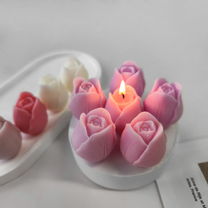Cetakan Lilin Tulip 3D Buatan Tangan Aromaterapi Dekorasi Cetakan Silikon Berbentuk Bunga Tulip untuk Pembuatan Lilin - Product Image 1