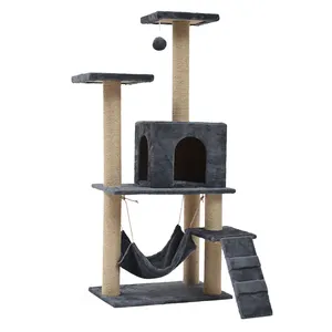 wholesale pet shop products big cat tree house tower with muuse toys for petty love cat climbing sports pet house