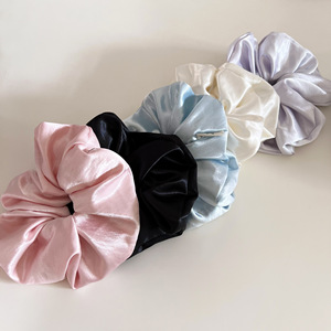 En gros, Grand chouchou en satin brillant de qualité supérieure, style décontracté, couleur unie, accessoire de cheveux élégant - Product Image 3
