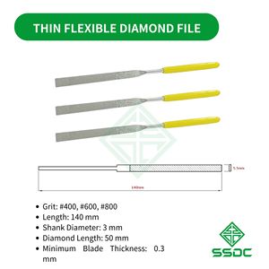 SSDC High Electroplated Bonded Thin Flexible Diamond File 140mm Flat-Shaped <b>Abrasive</b> Stick for Gemstone Finishing OEM/ODM/OBM - Product Image 2