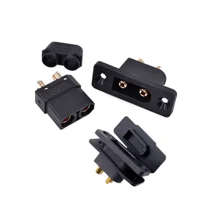 Original Amass Battery XT90 Connector with Panel Mount Male Female Black Adapter XT90H XT90H-F XT90E XT90E-M With Dust Lid Cover