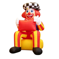 Clown gonflable personnalisé avec panneau vierge, modèle de dessin animé gonflable pour défilé de carnaval, événement, publicité, décoration