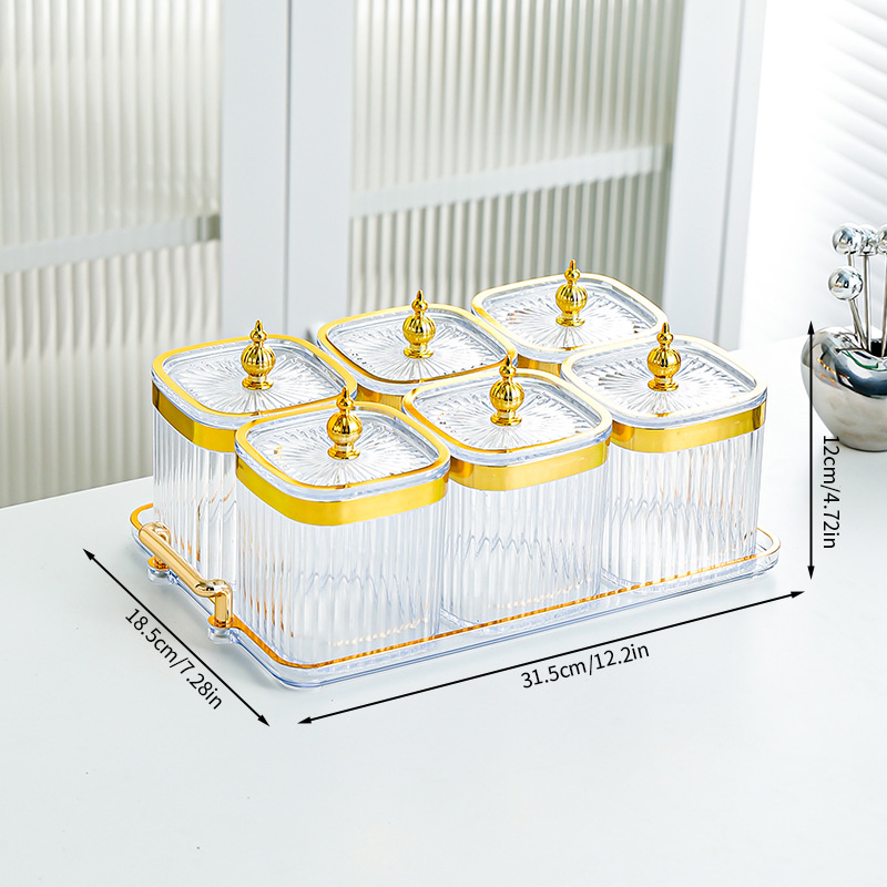 Tour transparente perle coin réservoir 6 grille plateau 1 set