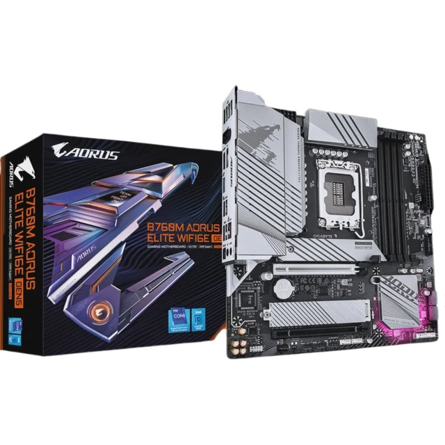 GIGABYTE B760M AORUS ELITE WIFI6E GEN5 LGA1700 DDR5 Gaming Motherboard