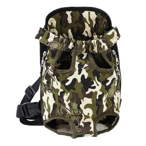 Tas Ransel Perjalanan Hewan Peliharaan Modern Bahan Kanvas Bernapas dengan Ritsleting, Ramah Lingkungan, Tas Dada Modis untuk Kucing & Anjing Kecil - Product Image 1