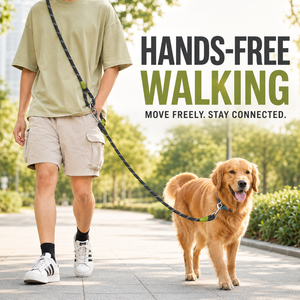 Guinzaglio per Cani Multifunzionale a Mani Libere, Riflettente, Regolabile, da Indossare a Tracolla o in Vita con Ganci Girevoli a 360 Gradi - Product Image 1