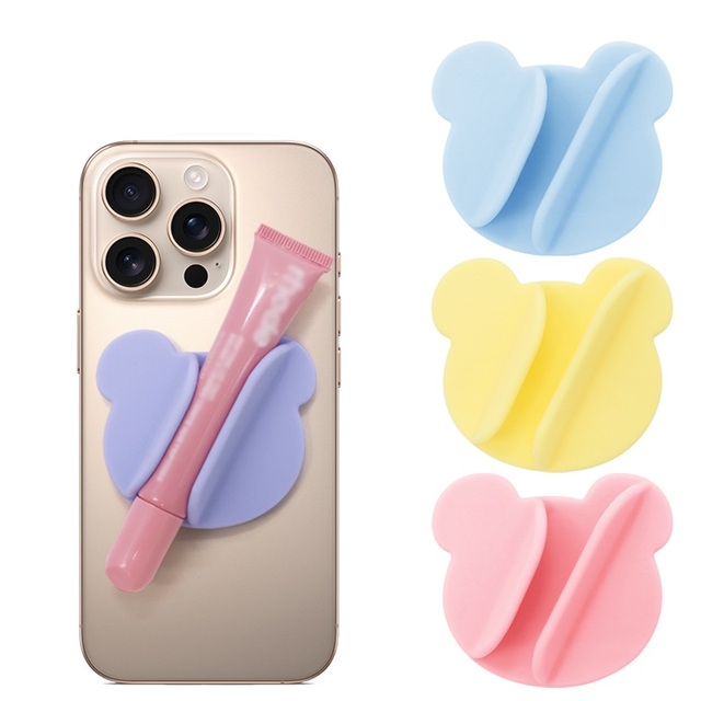 Free Sample Factory Price Adhesive Tape Lipgloss Phone Holder Lip Balm Holder Lip Pouch Silicone Lipstick Phone Stand