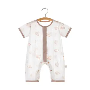 Ultra-Thin Pure Cotton Baby Onesie Short-Sleeve Pants Summer Children's Clothing Island Style