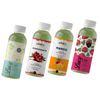 Autocollant d'emballage de bouteilles de jus de mangue pour boissons avec logo imprimé Bopp personnalisé du fournisseur 12oz 32oz Bouteilles en plastique vides avec étiquettes