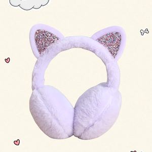 Couvre-oreilles en fausse fourrure pour femme, bandeau chaud, en peluche, mignon avec oreilles de chat, nouvelle collection automne-hiver 2020 - Product Image 5