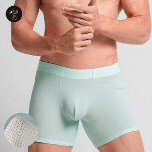 Wholesale Mesh Pouch Boxer Briefs Ice Silk Boxer Shorts Men Seamless Long Leg <b>Running</b> Sport Brief Underwear for Men - Product Image 1