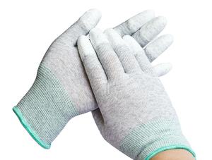 Leenol Antiestático Seguridad 13G Poliéster Medio Dedo Top Fit PU Guante Recubierto Trabajo Protección ESD Guantes - Product Image 5