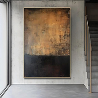 Peinture à l'huile abstraite vintage sur toile de grande taille, décoration d'intérieur artisanale en gros personnalisée