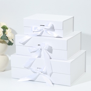 Jewelry Packaging <b>Gift</b> Custom <b>Magnetic</b> Folding Hard Rigid Flip <b>Boxes</b> Recyclable Luxury Custom Logo Paper <b>Gift</b> Box With Ribbon - Product Image 1