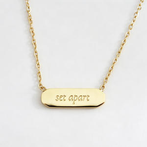 Collier barre gravé en acier inoxydable avec verset biblique Éphésiens 1:4 « Les Élects choisis», bijou religieux chrétien, cadeau - Product Image 3
