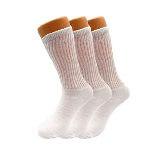 Calcetines Deportivos de Algodón Blancos para Mujer, Altura Media, Grosor Estándar, Tejido Casual de Primavera, Diseño Liso - Product Image 1
