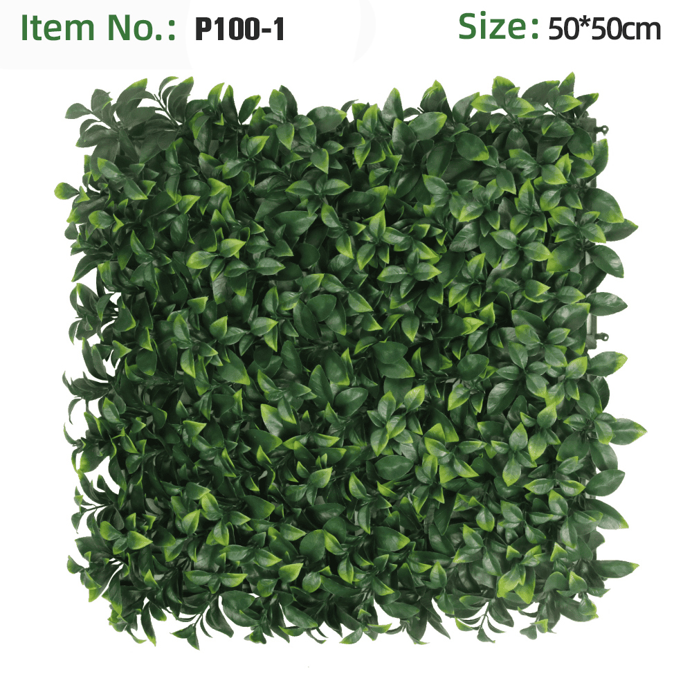 Full Compact Oval Leaf Faux Grass Wall Panel