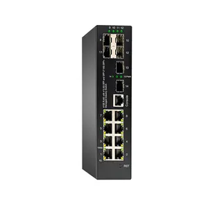 תעשייתי 8-יציאה poe + 4x2.5g rj45 sfp 2x10g sfp + יציאות uplink l2 מנוהל ג 'יגה בייט poe ethernet מתג