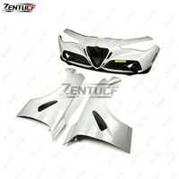 Kit carrosserie large GTAM semi-carbone adapté aux Alfa Romeo Giulia 952 2016-2022, pare-chocs avant et ailes modifiés GTAM