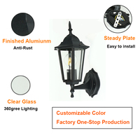 Lampe murale extérieure de style vintage classique ETL CE en forme de lanterne, pour jardin, cour, allée, couloir