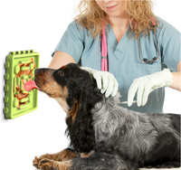Besleyici köpek yalamak Mat Pad kase için vantuz ile Pet banyo, eğitim ve bakım distraksiyon yalamak Mat