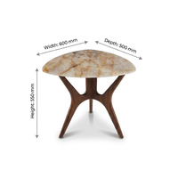 Table basse de luxe en quartz rose biologique moderne, table centrale en bois de noyer noir d'Amérique du Nord de qualité FAS supérieure pour salon