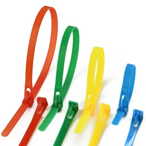可释放的可调节拉链扎带可重复使用的电线包裹尼龙扎带
