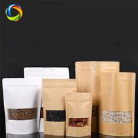 Sachet Doypack avec fermeture éclair et fenêtre transparente en film laminé papier kraft thermoscellable, personnalisable pour l'impression