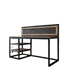 Proyecto de oficina Muebles Mesa DE TRABAJO Panel moderno Diseño de madera Ángulo recto Escritorio de computadora OEM Contrato de proveedor de muebles turcos