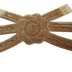 Dames fantaisie verre pierre strass dessus de chaussure chaussures pour femmes semi-finies matériaux supérieurs - Product Image 1