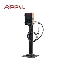 Station de recharge rapide électrique commerciale Amppal AC 7KW 14KW 22KW 44KW murale ou au sol à pistolet unique pour véhicules électriques