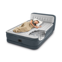 Lit d'air gonflable surélevé Intex 64448 de luxe, taille Queen, avec pompe électrique intégrée/tête de lit
