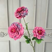 3 Têtes de fleurs artificielles en soie Koi Pivoine Carpe Dragon pour décoration de fond de mariage, art floral et arrangements floraux