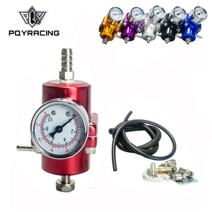 Régulateur de pression de carburant Poyracing avec jauge en aluminium rouge pour mise à niveau du turbo de voiture 7451 - Product Image 1