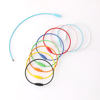 Op voorraad: Pastorale stijl kleurrijke metalen draadkabel hangers, draadlussen en springringen, DIY sleutelhanger en koord accessoires