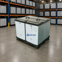 Boîte de rangement robuste en plastique avec couvercle et patins de glisse, pour palettes de rayonnage moulées sous pression et bacs de stockage pliables