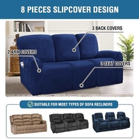 Lagunamoazon — housse extensible pour canapé, fauteuil de Massage, antidérapante, tout compris, en daim