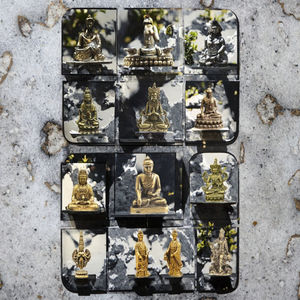 Estatua de Buda Shakyamuni pequeña de latón al por mayor, adorno de Buda monje de imitación antiguo, técnica de fundición de Metal con chapado en Nepal - Product Image 2