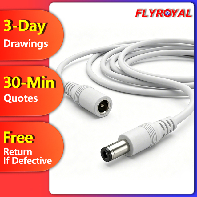 12V DC Power Extension Cable 5.5*2.1mm/5.5*2.5mm Male to Female Jack Custom DC Plug Wire Assembly for Camera and LED Light
