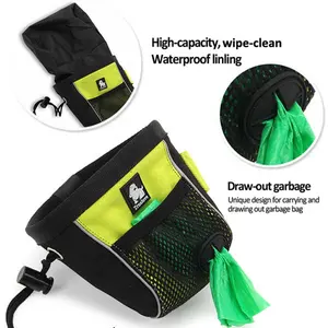 Su geçirmez naylon ödül çantası köpek açılıp kapanabilir taşınabilir evcil hayvan atıştırmalığı eğitim kılıfı spor bel çantası