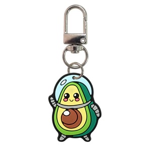 Porte-clés en PVC souple en forme d'avocat de dessin animé mignon avec mousqueton, pendentif de sac DIY, accessoires de clés décoratifs avec logo personnalisé, vente en gros - Product Image 4