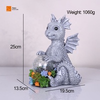 Sculpture de dragon en résine LED étanche avec logo personnalisé, figurine d'animal fantastique, globe lumineux pour la décoration intérieure, cadeaux d'affaires pour les fêtes