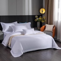 Ensembles de literie d'hôtel 100% coton imprimé à la demande draps blancs pour hôtels